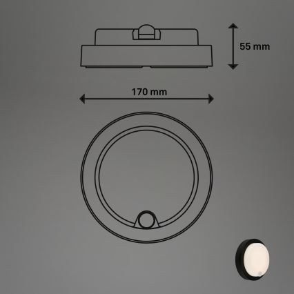 Brilo - laetav seinale kinnitatav LED-välisvalgusti anduriga LED/4W/5V 4400 mAh IP44 must