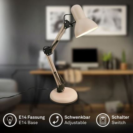 Brilo - Laualamp PIXA 1xE14/25W/230V beež