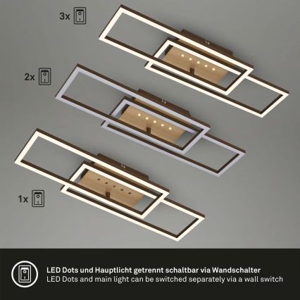 Brilo - LED hämardatav laelamp LED/30W/230V 3000K pruun