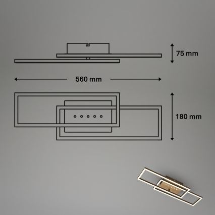 Brilo - LED hämardatav laelamp LED/30W/230V 3000K pruun
