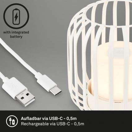 Brilo - LED Hämardatav rechargeable väli laualamp LED/2W/5V IP44 valge