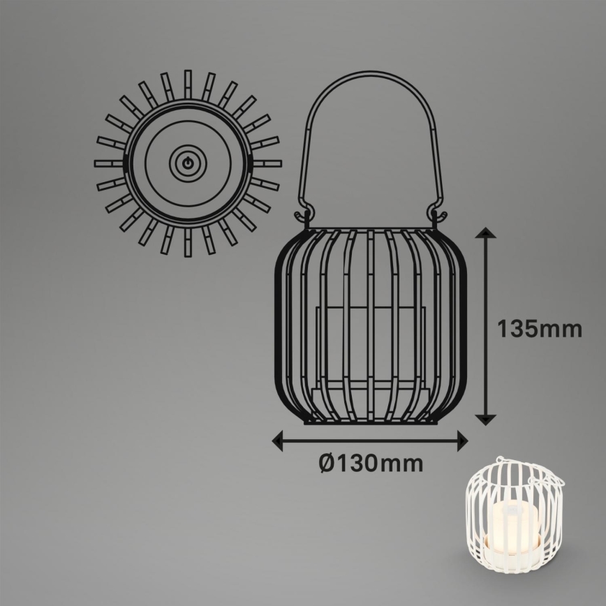 Brilo - LED Hämardatav rechargeable väli laualamp LED/2W/5V IP44 valge