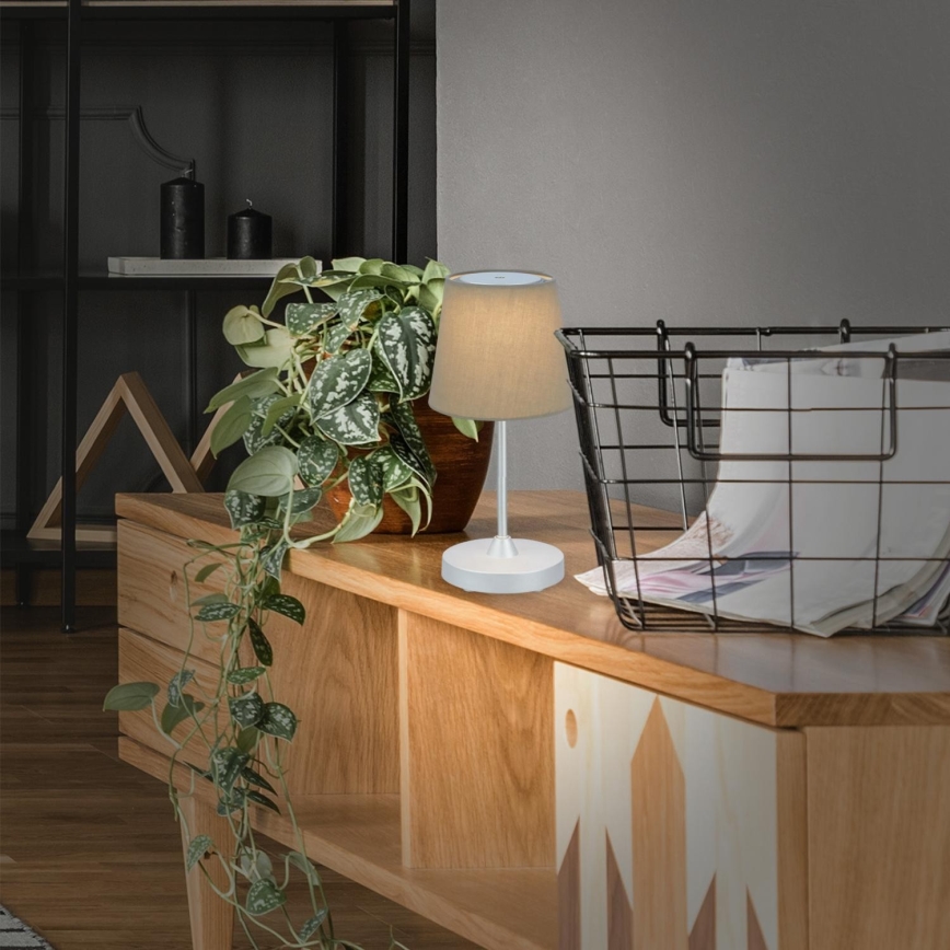 Brilo - LED Hämardatav laetav väli laualamp LED/3W/5V IP44 hõbedane/beež
