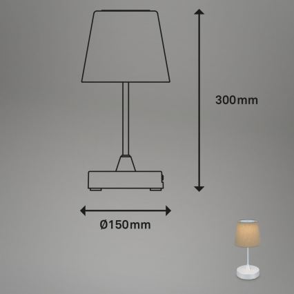 Brilo - LED Hämardatav laetav väli laualamp LED/3W/5V IP44 hõbedane/beež