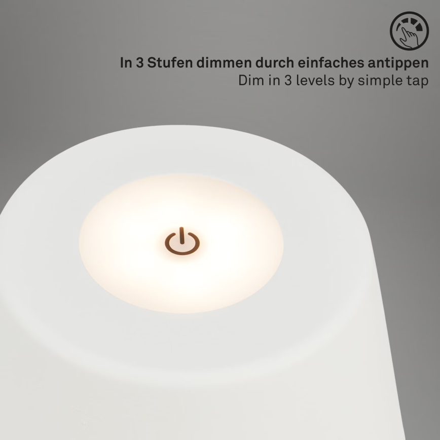 Brilo - LED Hämardatav laetav väli laualamp LED/3,5W/5V IP44 valge