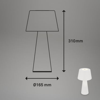 Brilo - LED Hämardatav laetav väli laualamp LED/3,5W/5V IP44 valge