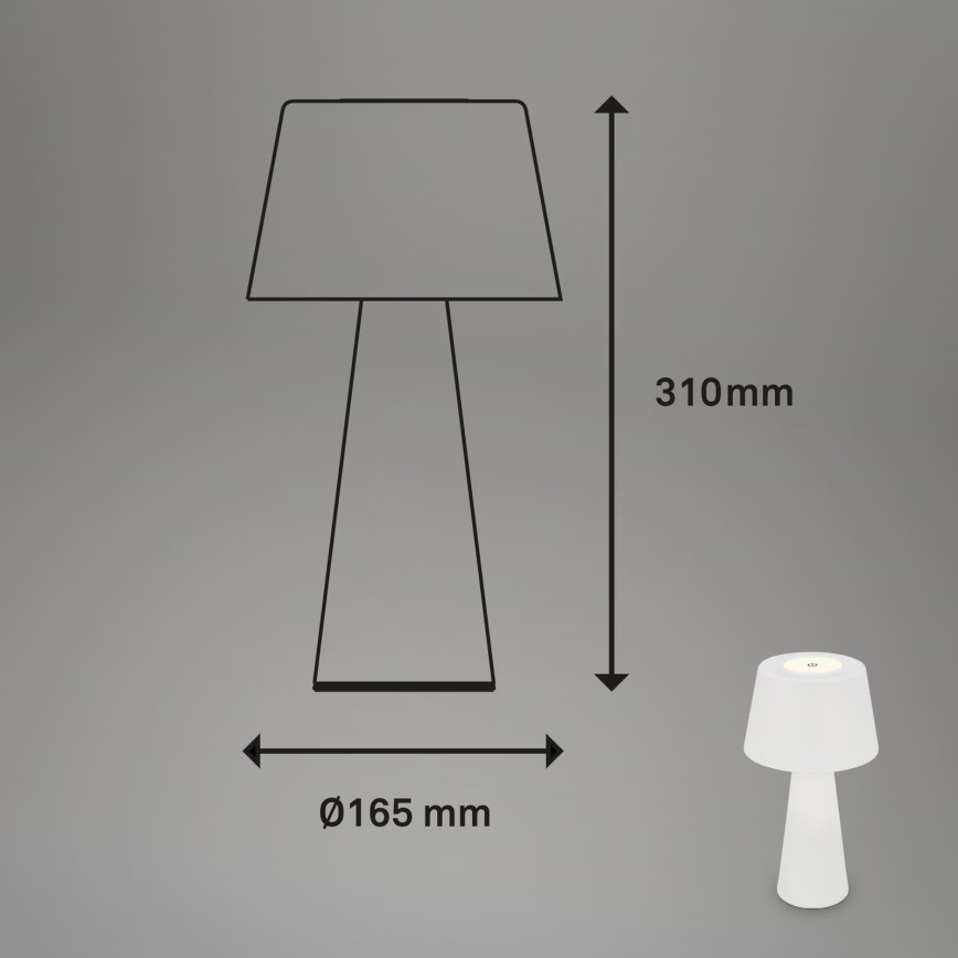 Brilo - LED Hämardatav laetav väli laualamp LED/3,5W/5V IP44 valge