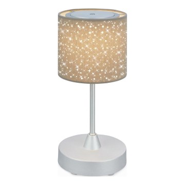 Brilo - LED Hämardatav laetav väli laualamp LOLE LED/3W/5V 2000mAh IP44 hõbedane/beež
