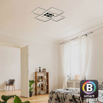 Brilo - Hämardatav LED-laelamp FRAME LED/50W/230V 2700-6500K 72,4x72,4cm must Wi-Fi Tuya + kaugjuhtimispult