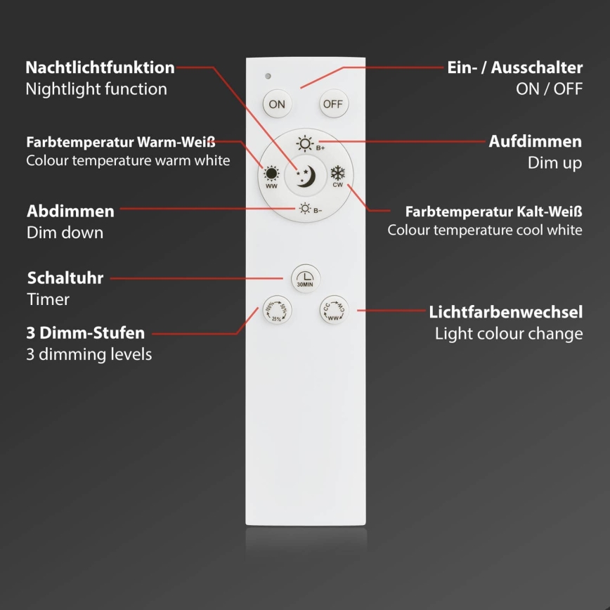 Brilo - Hämardatav LED-laelamp FRAME LED/50W/230V 2700-6500K 72,4x72,4cm must Wi-Fi Tuya + kaugjuhtimispult