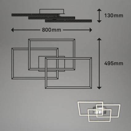 Brilo - LED Hämardatav laevalgusti FRAME LED/57W/230V 3000K matt kroom