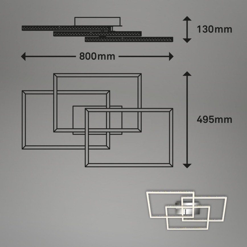 Brilo - LED Hämardatav laevalgusti FRAME LED/57W/230V 3000K matt kroom