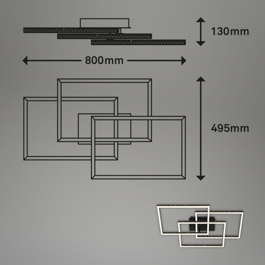 Brilo - LED Hämardatav laevalgusti FRAME LED/57W/230V 3000K must