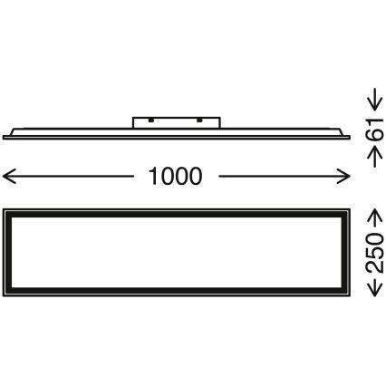 Brilo - LED Hämardatav laevalgusti PIATTO LED/24W/230V 3000-6500K 100x25 cm + kaugjuhtimispult