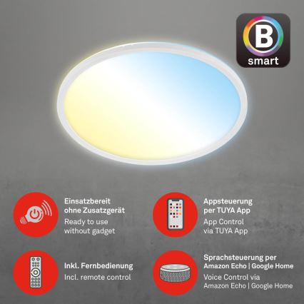 Brilo - LED Hämardatav laevalgusti SLIM LED/22W/230V 2700-6500K Wi-Fi Tuya + kaugjuhtimispult