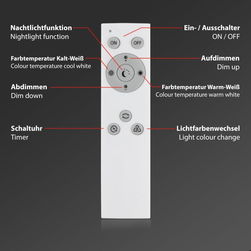 Brilo - LED Hämardatav laevalgusti STARRY SKY LED/24W/230V 3000-6500K + kaugjuhtimispult