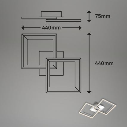 Brilo - LED Hämardatav pinnale kinnitatav lühter FRAME 2xLED/11W/230V