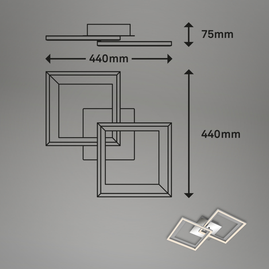 Brilo - LED Hämardatav pinnale kinnitatav lühter FRAME 2xLED/11W/230V