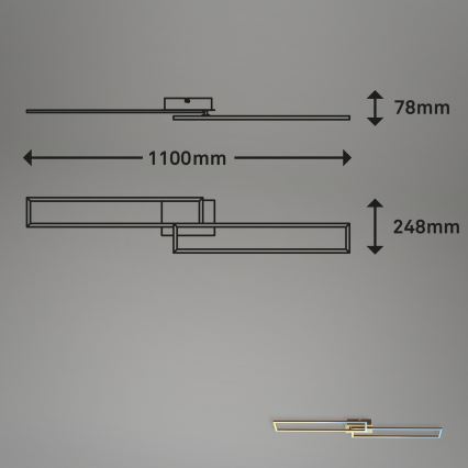 Brilo - LED Hämardatav pinnale kinnitatav lühter FRAME 2xLED/20W/230V 2700-5000K + kaugjuhtimispult