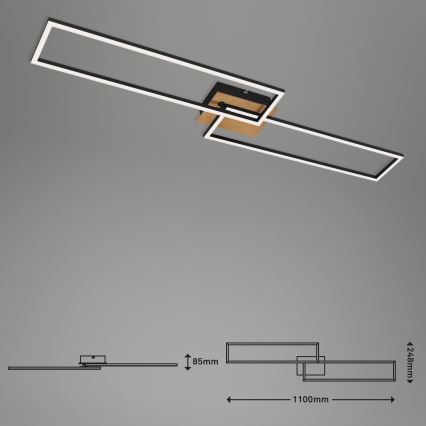 Brilo - LED Hämardatav pinnale kinnitatav lühter FRAME 2xLED/20W/230V 2700-5000K + kaugjuhtimispult