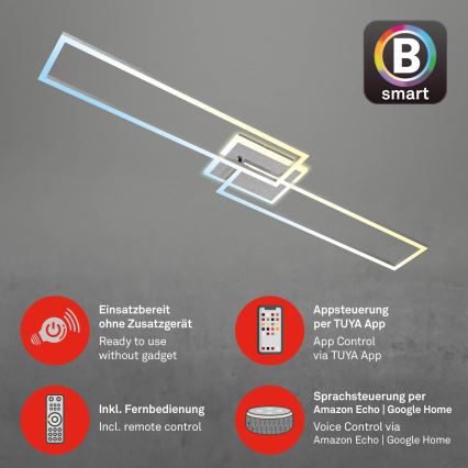 Brilo - LED Hämardatav pinnale kinnitatav lühter FRAME 2xLED/20W/230V 2700-6500K Wi-Fi Tuya + kaugjuhtimispult