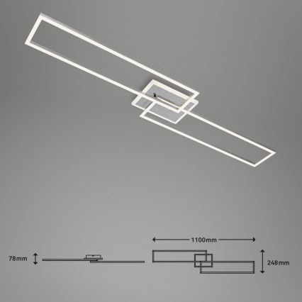 Brilo - LED Hämardatav pinnale kinnitatav lühter FRAME 2xLED/20W/230V 2700-6500K Wi-Fi Tuya + kaugjuhtimispult