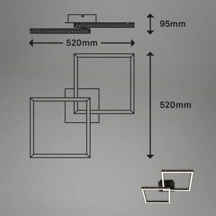 Brilo - LED Hämardatav pinnale kinnitatav lühter FRAME 2xLED/9W/230V