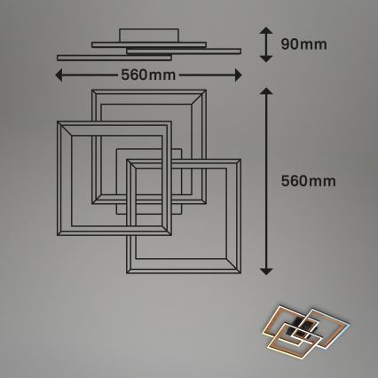 Brilo - LED Hämardatav pinnale kinnitatav lühter FRAME LED/45W/230V 2700-6500K + kaugjuhtimispult