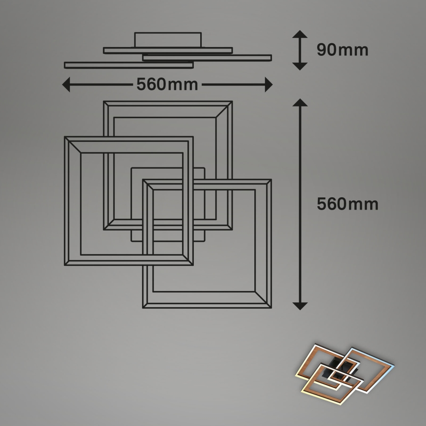 Brilo - LED Hämardatav pinnale kinnitatav lühter FRAME LED/45W/230V 2700-6500K + kaugjuhtimispult
