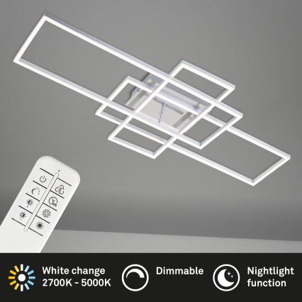Brilo - LED Hämardatav pinnale kinnitatav lühter FRAME LED/51W/230V 2700-5000K matt kroom + kaugjuhtimispult