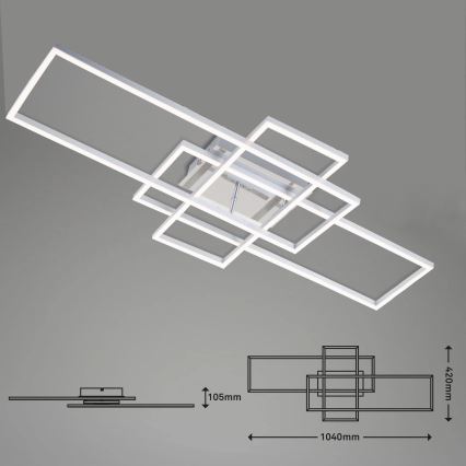 Brilo - LED Hämardatav pinnale kinnitatav lühter FRAME LED/51W/230V 2700-5000K kroom + kaugjuhtimispult