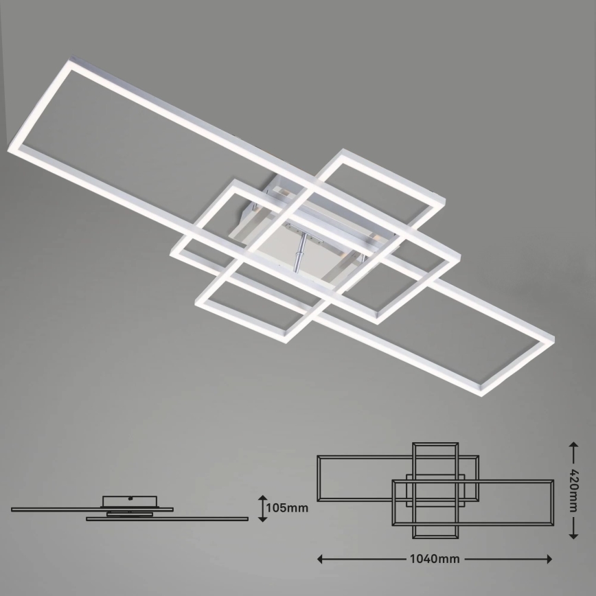 Brilo - LED Hämardatav pinnale kinnitatav lühter FRAME LED/51W/230V 2700-5000K matt kroom + kaugjuhtimispult