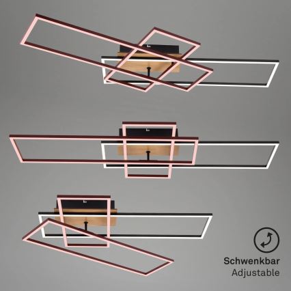 Brilo - LED Hämardatav pinnale kinnitatav lühter FRAME LED/51W/230V 2700-5000K must/pruun + kaugjuhtimispult