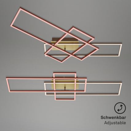 Brilo - LED Hämardatav pinnale kinnitatav lühter FRAME LED/51W/230V 2700-5000K pruun/kuldne + kaugjuhtimispult