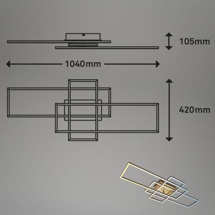 Brilo - LED Hämardatav pinnale kinnitatav lühter FRAME LED/51W/230V 2700-5000K pruun/kuldne + kaugjuhtimispult