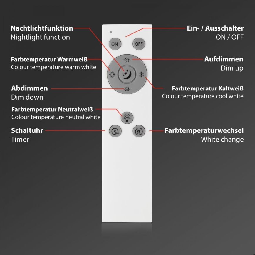 Brilo - LED Hämardatav pinnale kinnitatav valguspaneel LED/24,5W/230V 3000-6500K + kaugjuhtimispult