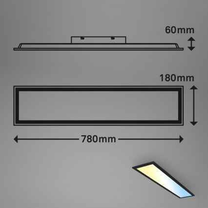 Brilo - LED Hämardatav pinnale kinnitatav valguspaneel LED/24,5W/230V 3000-6500K + kaugjuhtimispult