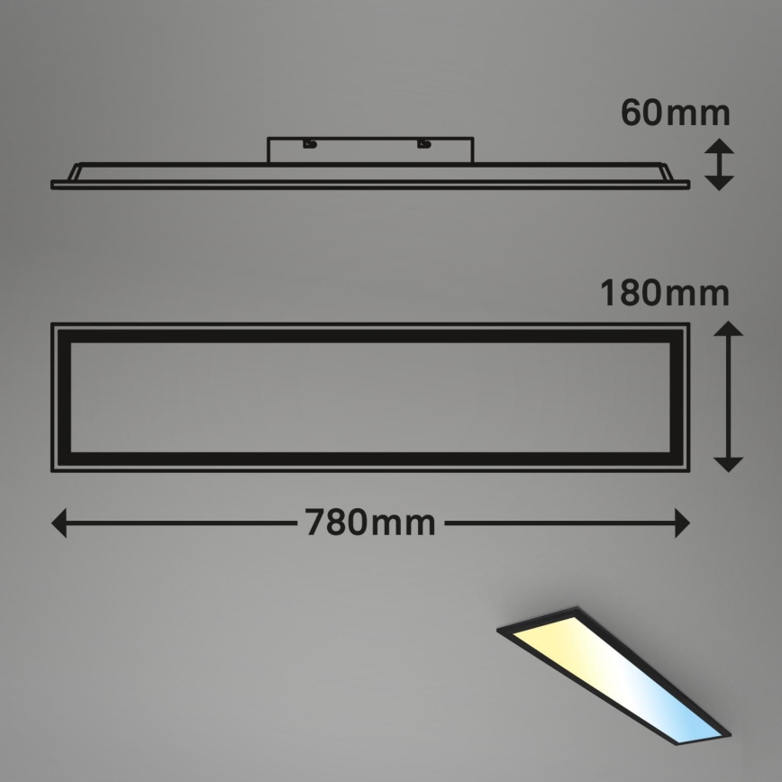 Brilo - LED Hämardatav pinnale kinnitatav valguspaneel LED/24,5W/230V 3000-6500K + kaugjuhtimispult