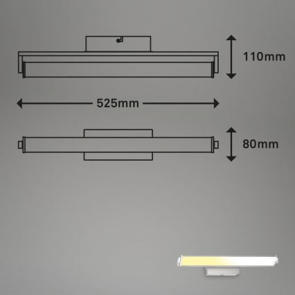 Brilo - LED Hämardatav seinavalgusti LED/18W/230V 2700-4000K hõbedane