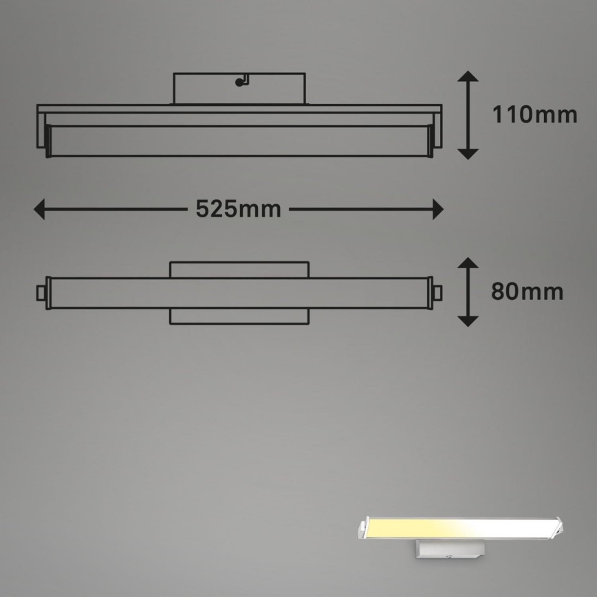Brilo - LED Hämardatav seinavalgusti LED/18W/230V 2700-4000K hõbedane