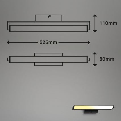 Brilo - LED Hämardatav seinavalgusti LED/18W/230V 2700-4000K must