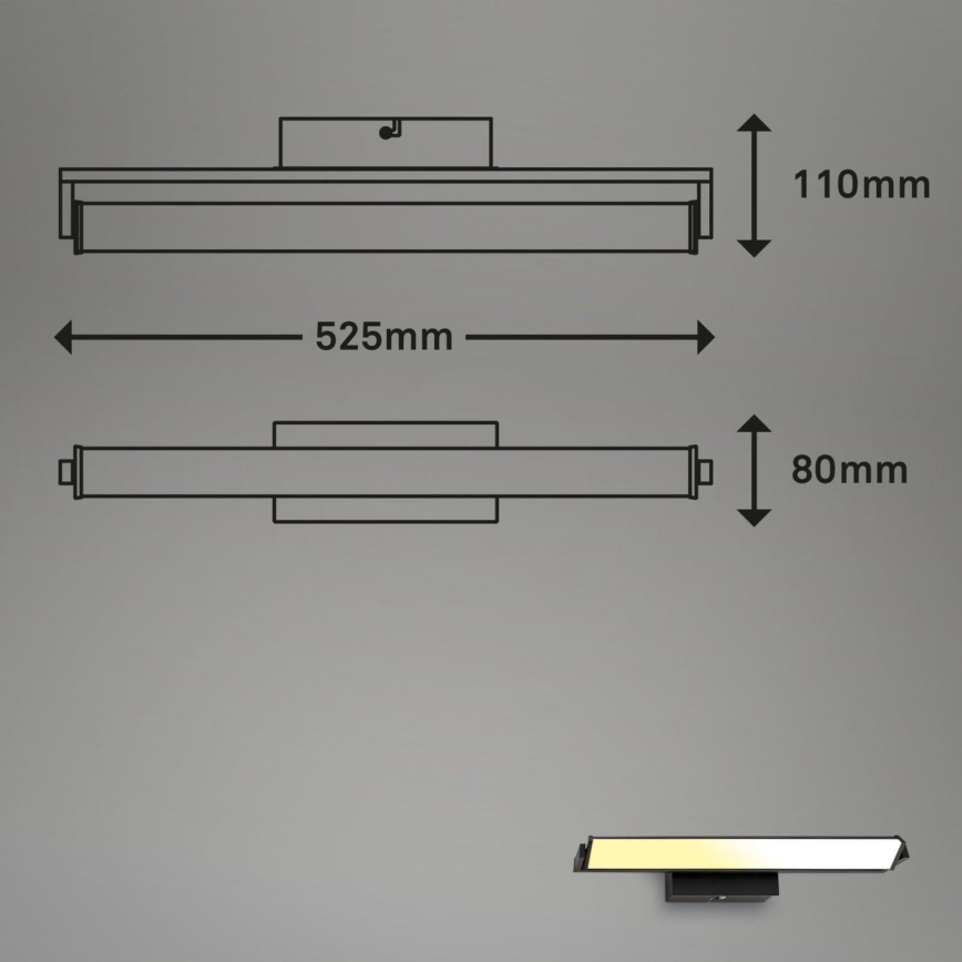 Brilo - LED Hämardatav seinavalgusti LED/18W/230V 2700-4000K must