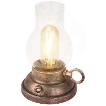 Brilo - LED hämardatav väliseks kasutamiseks laetav lauavalgusti KANEA LED/1,5W/5V IP44 1200 mAh pronks