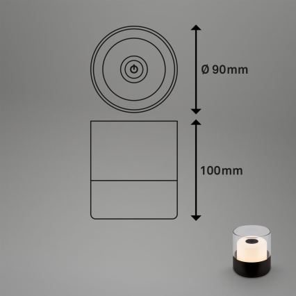 Brilo - LED hämardatav väliseks kasutamiseks mõeldud laetav lauavalgusti LILET LED/2W/5V IP44