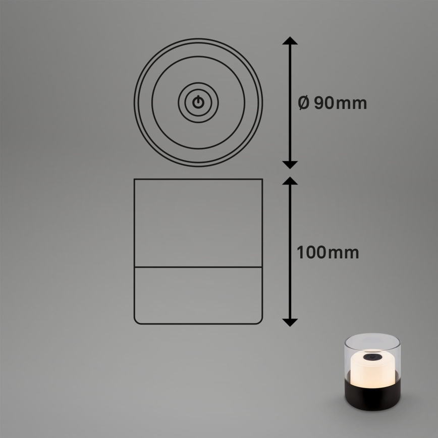 Brilo - LED hämardatav väliseks kasutamiseks mõeldud laetav lauavalgusti LILET LED/2W/5V IP44