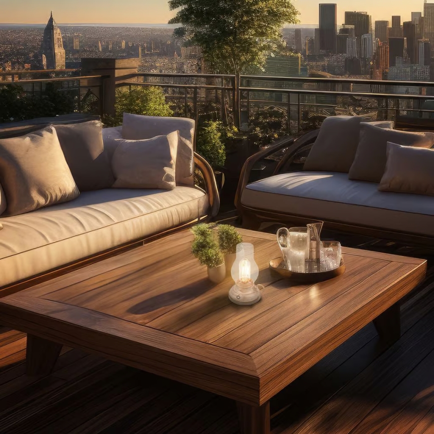 Brilo - hämardatav, laetav väljas kasutamiseks mõeldud LED-laualamp KANEA LED/1,5W/5V IP44 1200 mAh beež