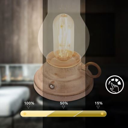 Brilo - hämardatav, laetav väljas kasutamiseks mõeldud LED-laualamp KANEA LED/1,5W/5V IP44 1200 mAh beež