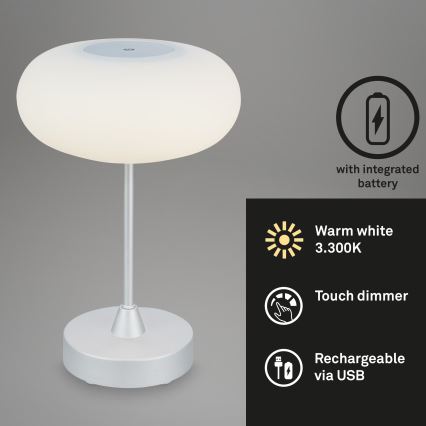 Brilo - LED-hämardatav välistingimustes kasutatav laetav lauavalgusti OLANA LED/3W/5V 3300K IP44 2000 mAh