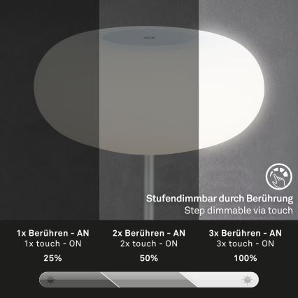 Brilo - LED-hämardatav välistingimustes kasutatav laetav lauavalgusti OLANA LED/3W/5V 3300K IP44 2000 mAh