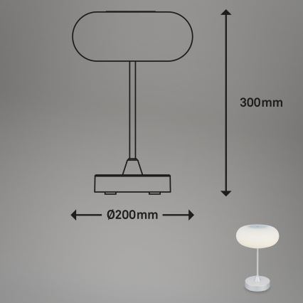 Brilo - LED-hämardatav välistingimustes kasutatav laetav lauavalgusti OLANA LED/3W/5V 3300K IP44 2000 mAh